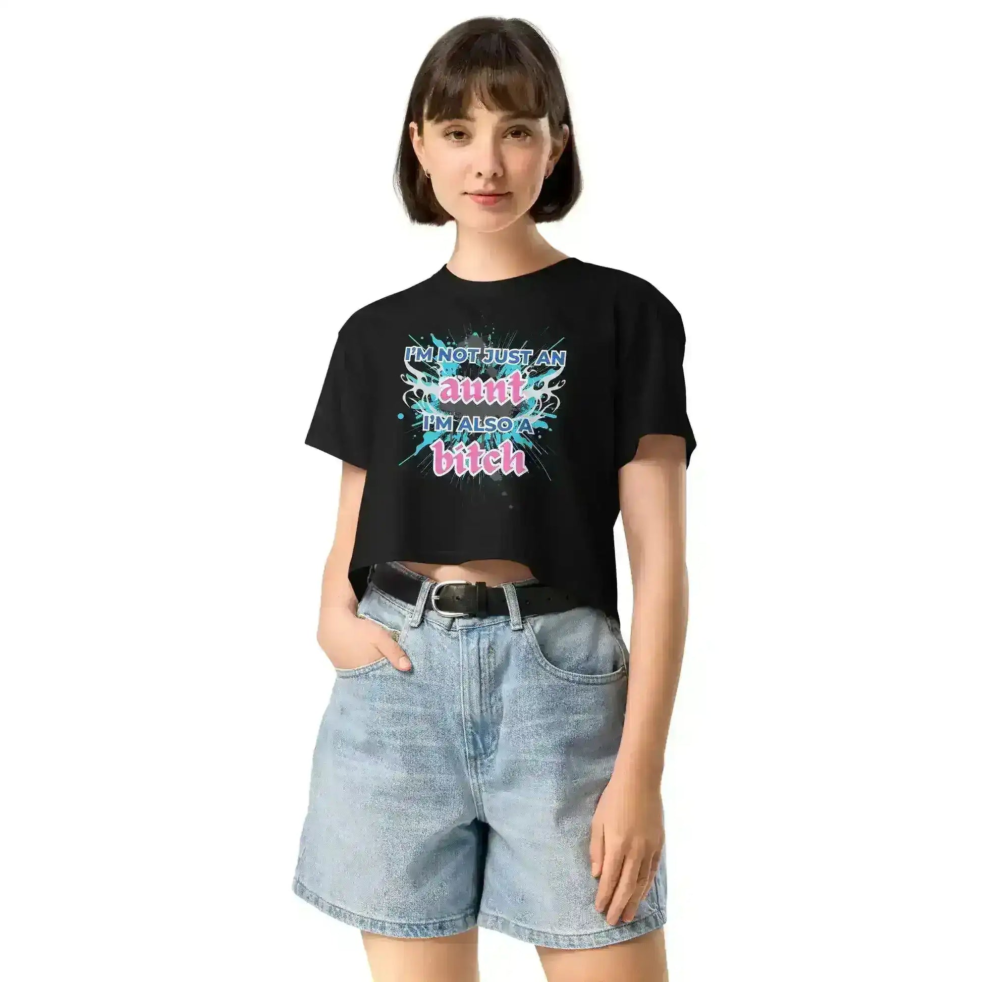 Not Just An Aunt Sassy Cropped Graphic Tee - Cady Creations