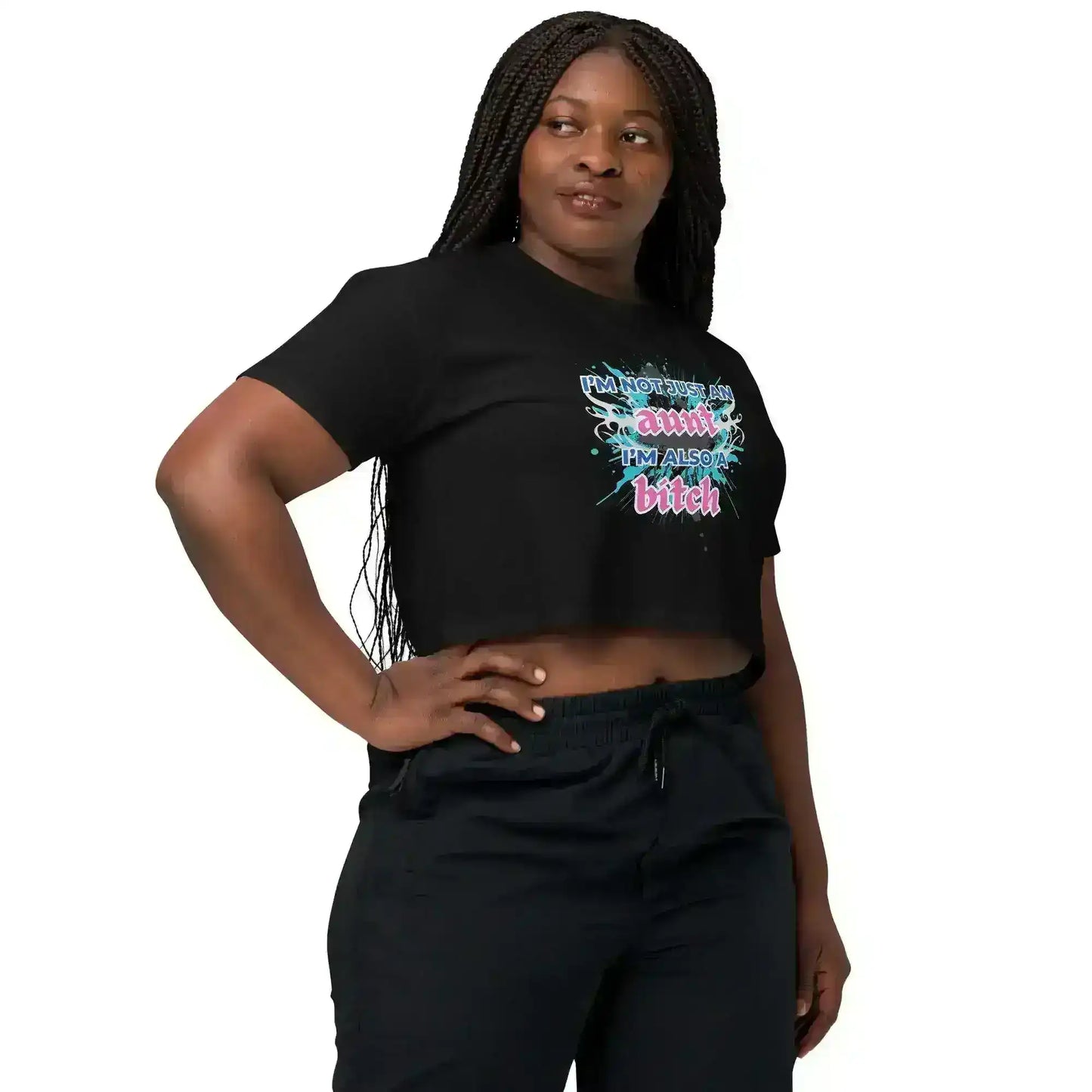 Not Just An Aunt Sassy Cropped Graphic Tee - Cady Creations