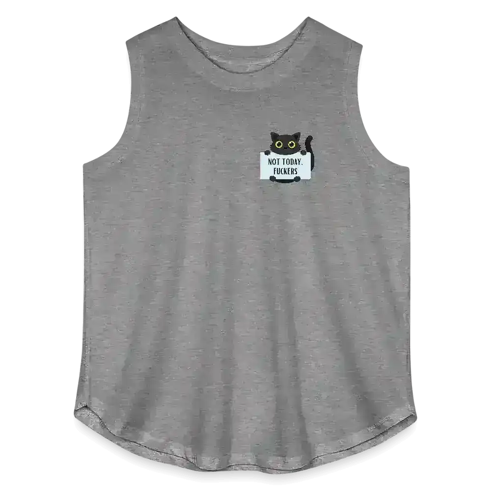 Not Today Fuckers Grumpy Cat Attitude Curvy Relaxed Tank - Cady Creations