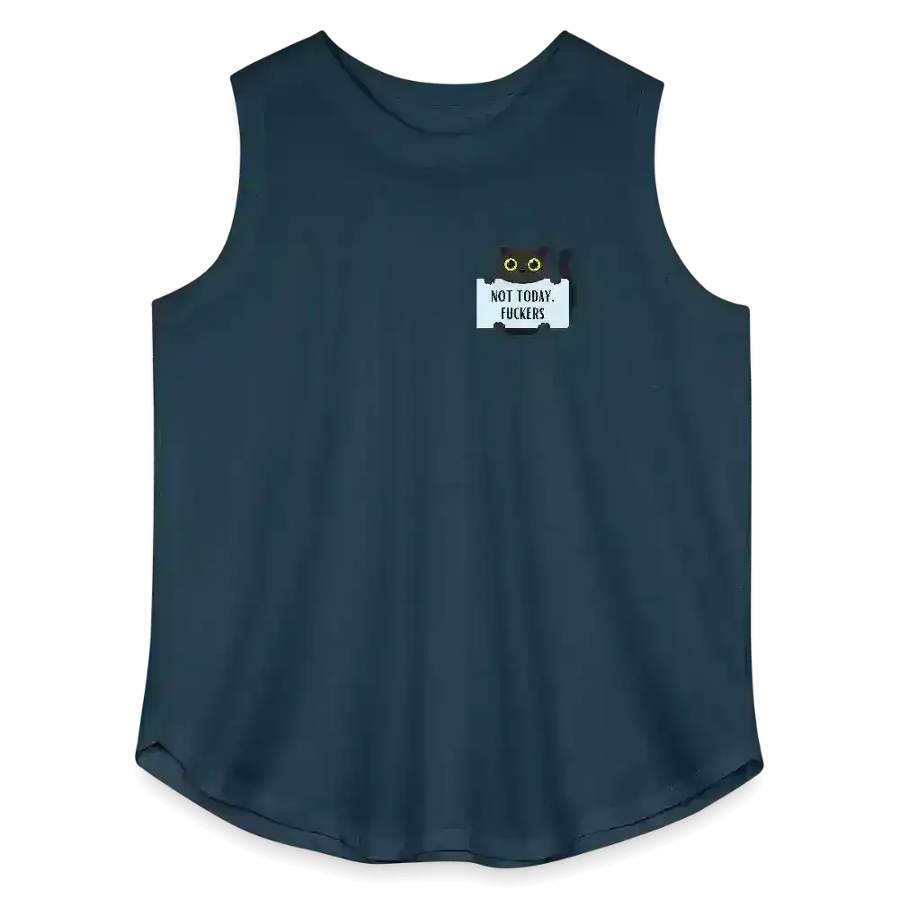 Not Today Fuckers Grumpy Cat Attitude Curvy Relaxed Tank - Cady Creations
