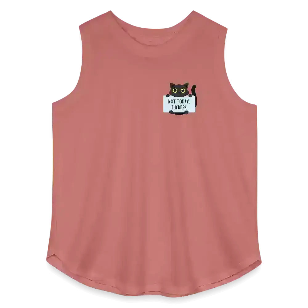 Not Today Fuckers Grumpy Cat Attitude Curvy Relaxed Tank - Cady Creations