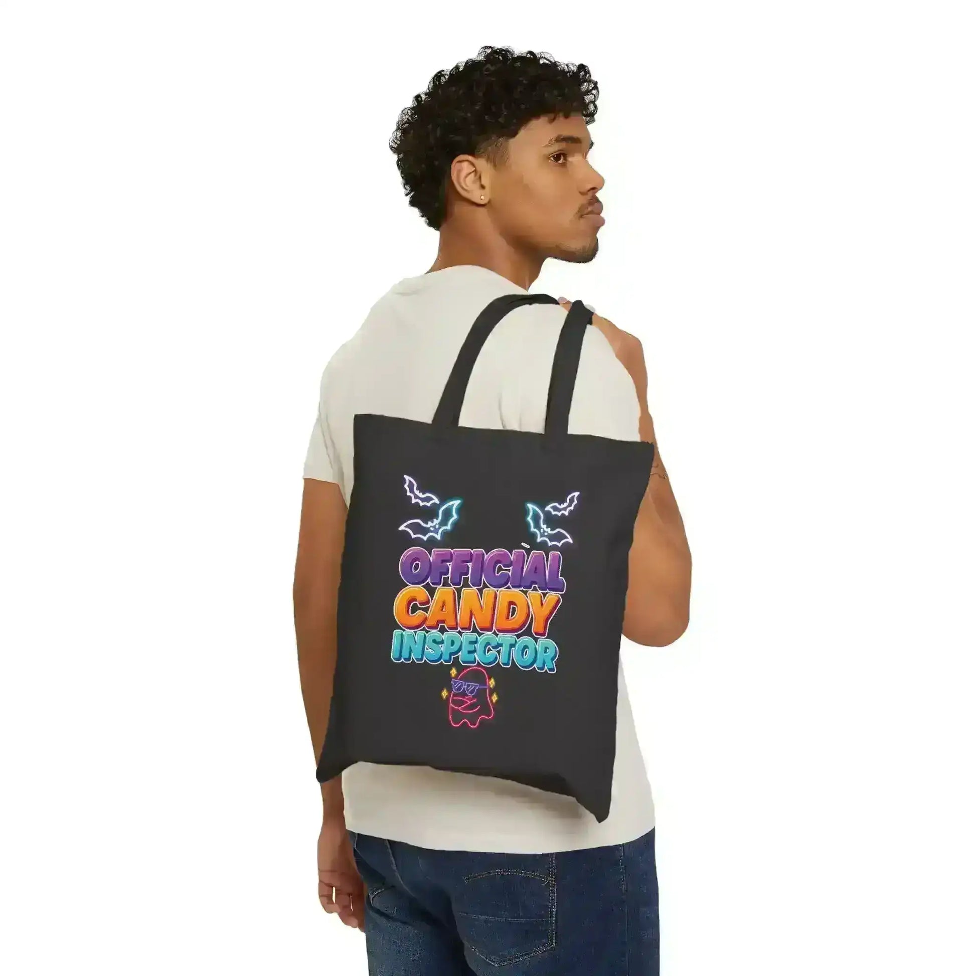 Official Candy Inspector Canvas Trick or Treating Bag - Spooky Season Halloween - Cady Creations