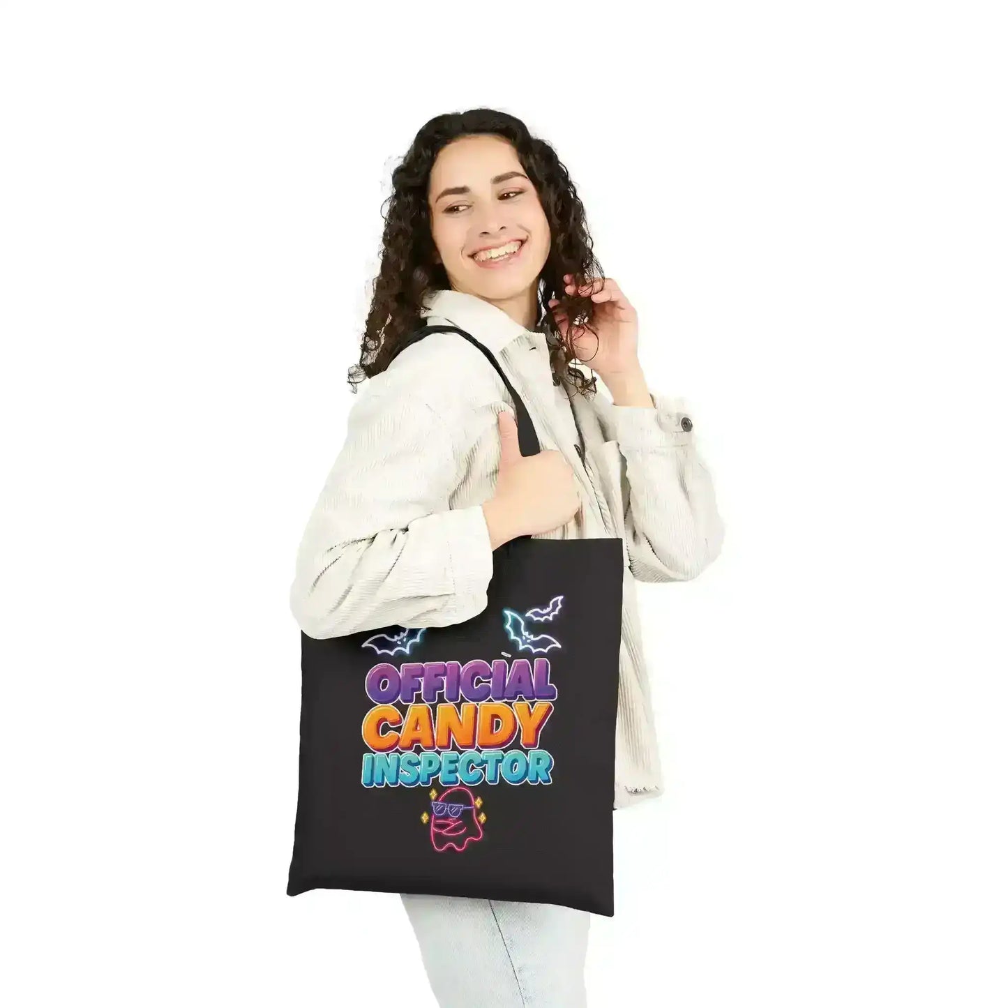 Official Candy Inspector Canvas Trick or Treating Bag - Spooky Season Halloween - Cady Creations