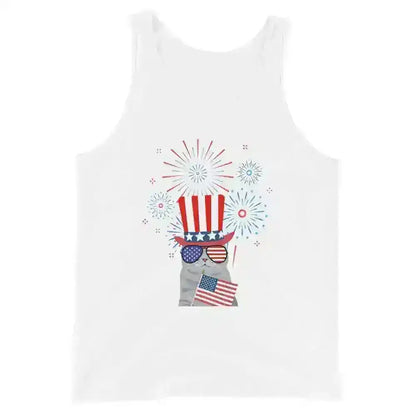 Patriotic Fireworks July 4th America Cat Men's Tank Top - Cady Creations
