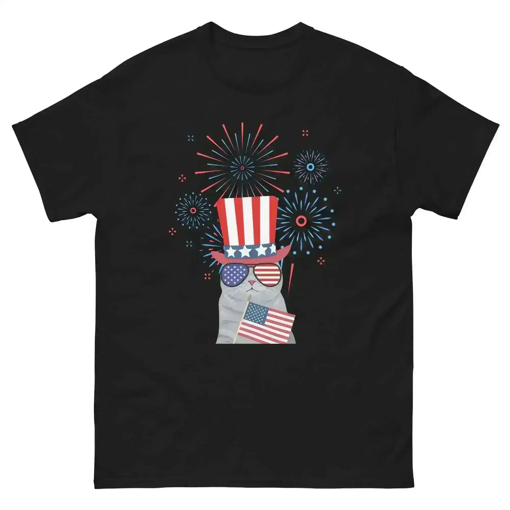 Patriotic July 4th America Cat Unisex Tee - Cady Creations