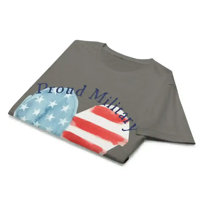 Proud Military Mom Patriotic Heart - Fitted Tee - Cady Creations