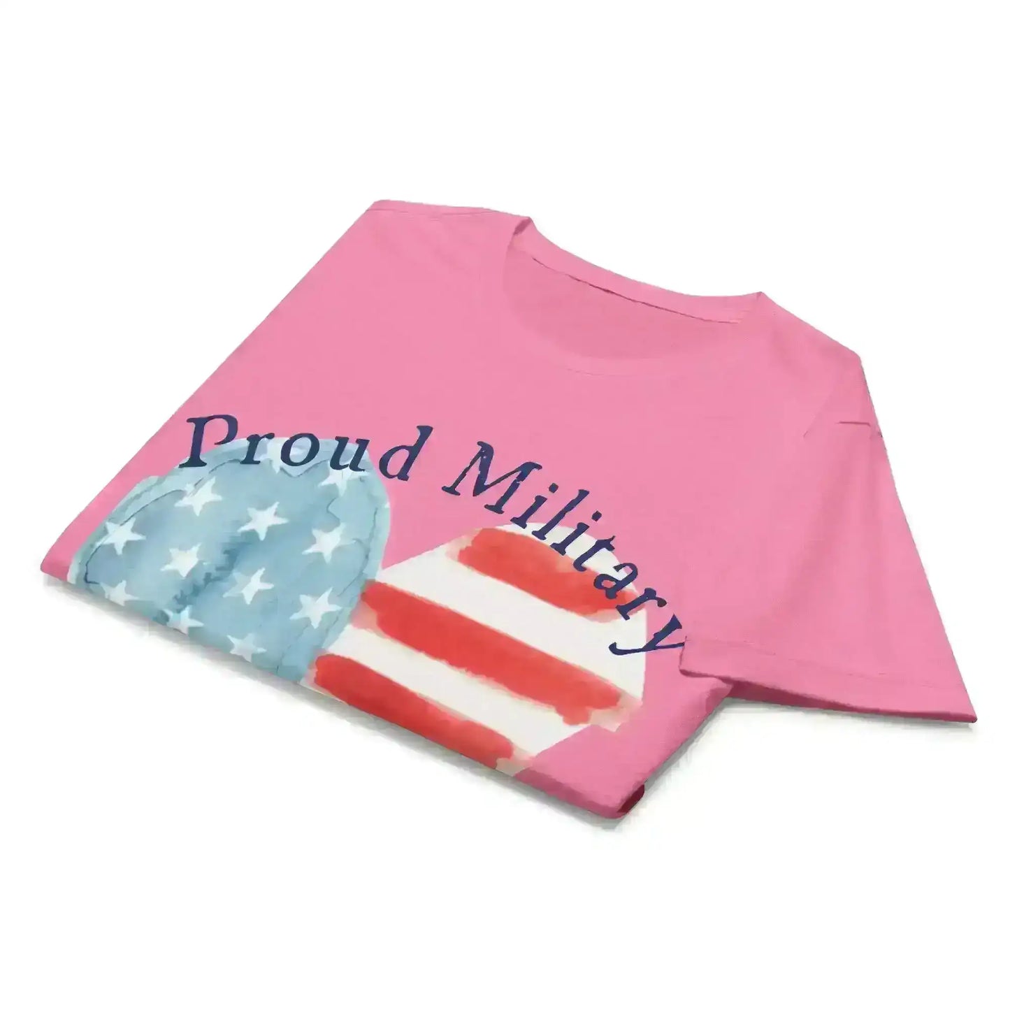 Proud Military Mom Patriotic Heart - Fitted Tee - Cady Creations