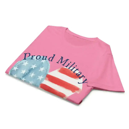 Proud Military Mom Patriotic Heart - Fitted Tee - Cady Creations