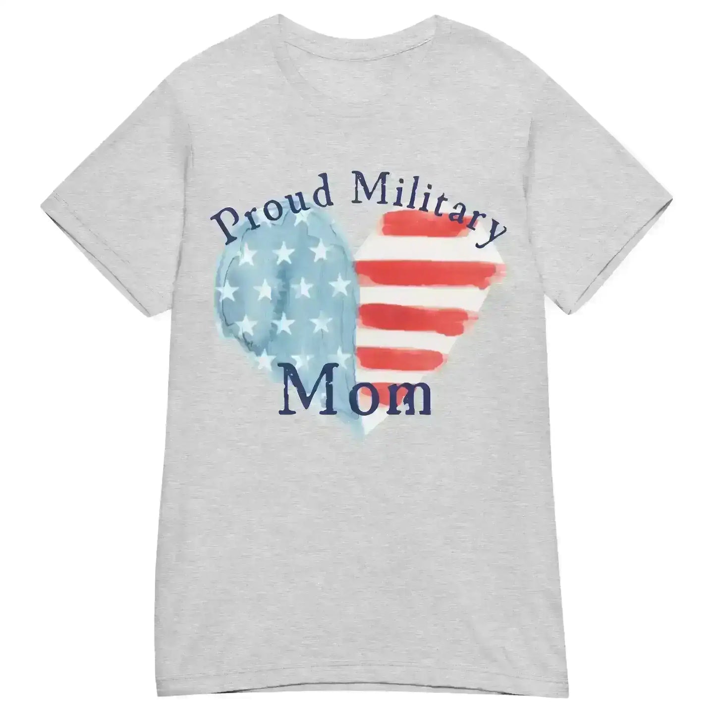 Proud Military Mom Patriotic Heart - Fitted Tee - Cady Creations