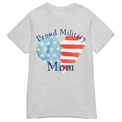 Proud Military Mom Patriotic Heart - Fitted Tee - Cady Creations