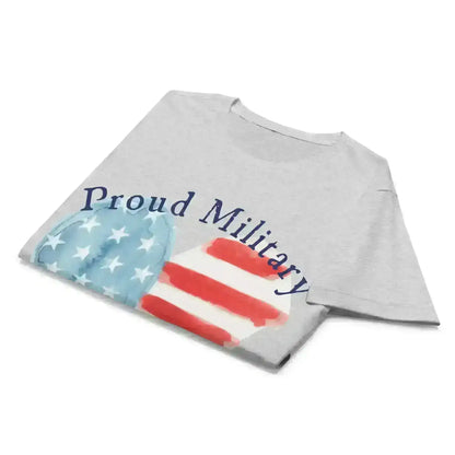 Proud Military Mom Patriotic Heart - Fitted Tee - Cady Creations