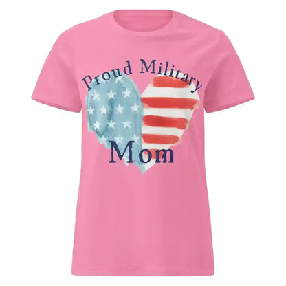 Proud Military Mom Patriotic Heart - Fitted Tee - Cady Creations
