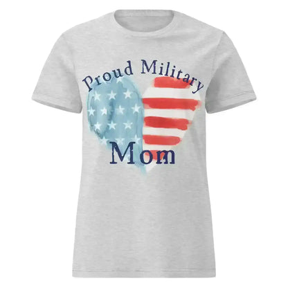 Proud Military Mom Patriotic Heart - Fitted Tee - Cady Creations