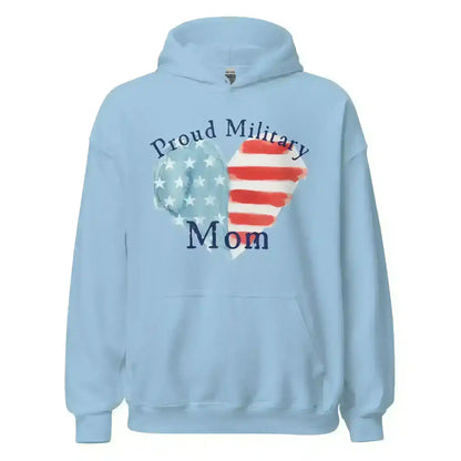 Proud Military Mom Patriotic Heart - Pullover Hoodie - Cady Creations