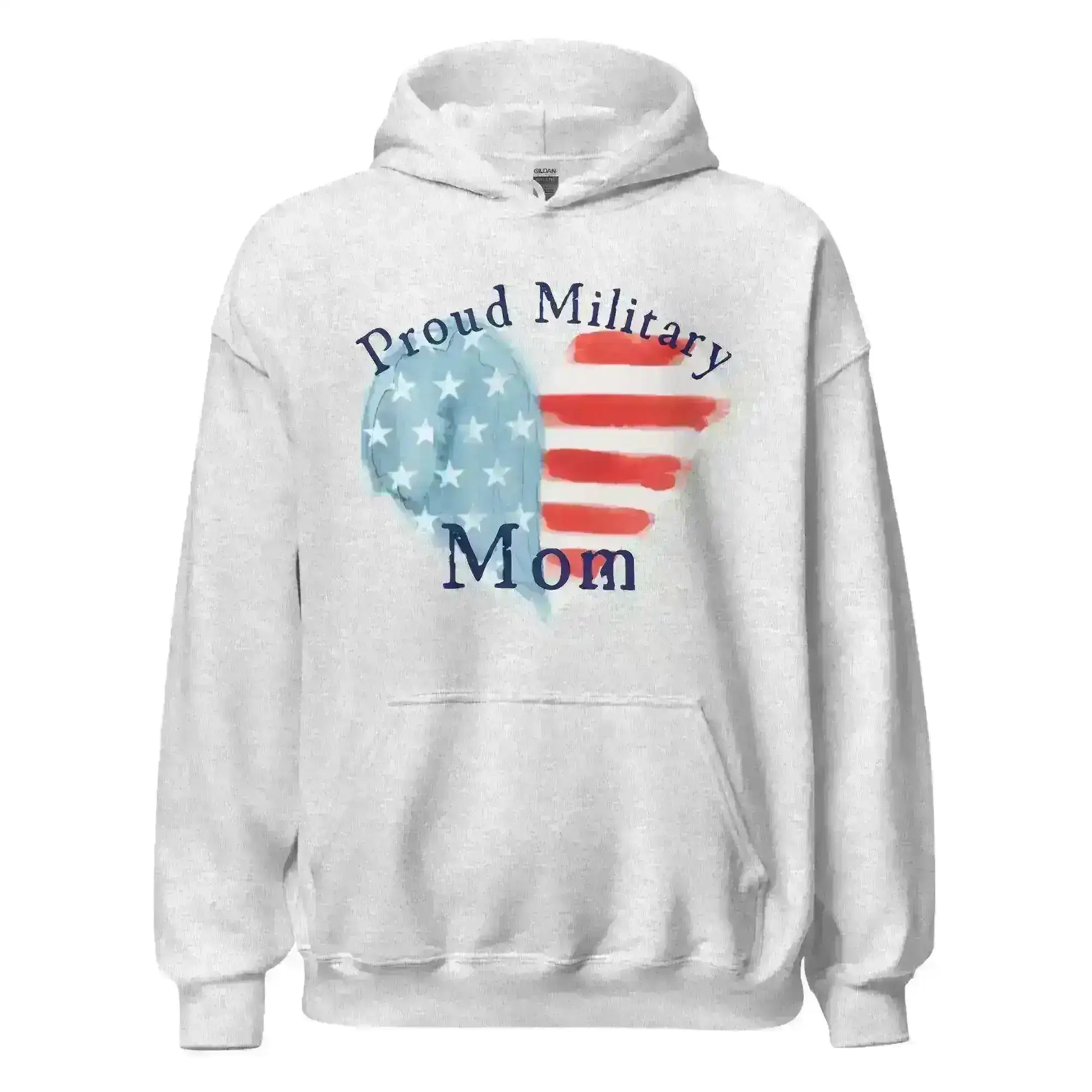 Proud Military Mom Patriotic Heart - Pullover Hoodie - Cady Creations