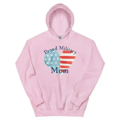 Proud Military Mom Patriotic Heart - Pullover Hoodie - Cady Creations