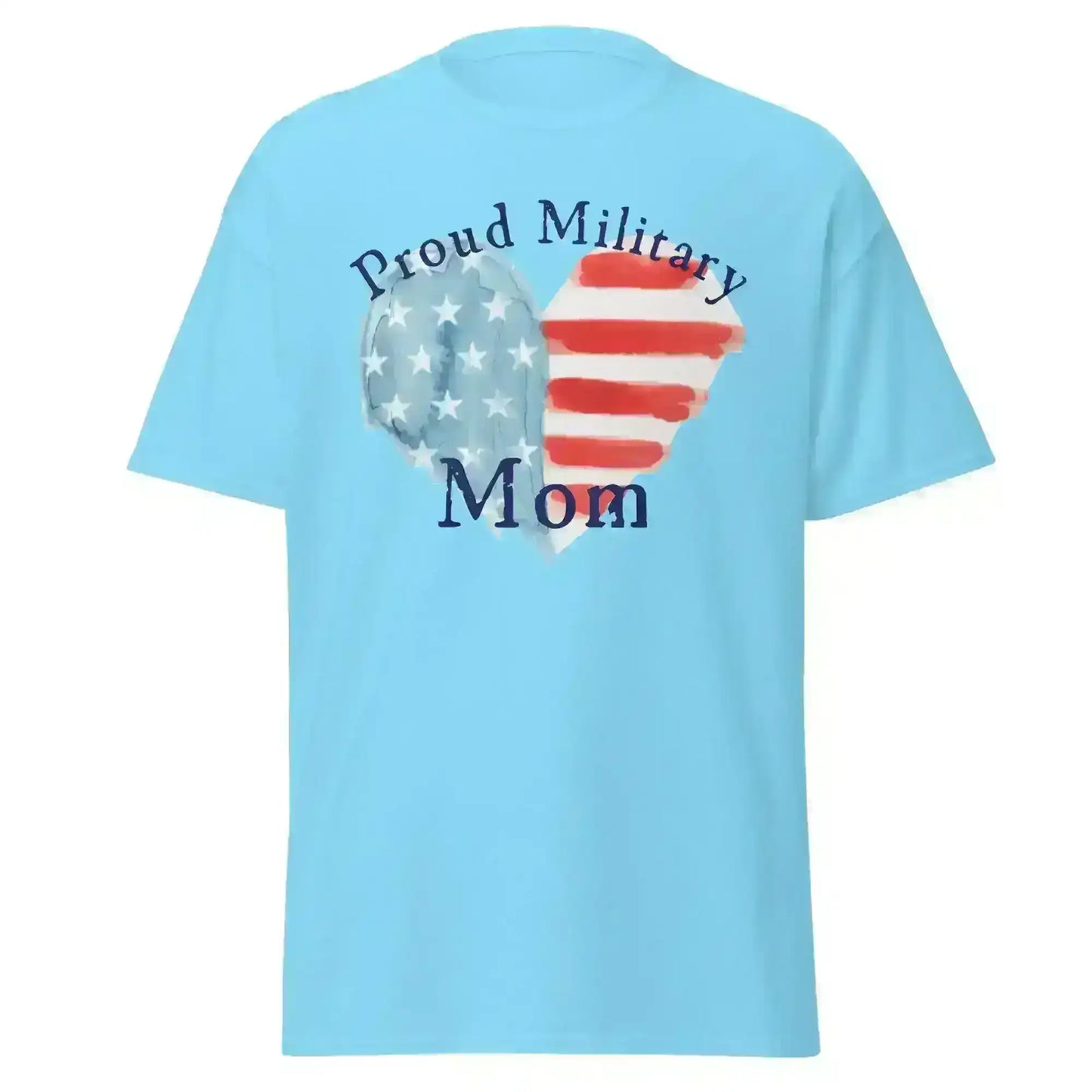 Proud Military Mom Patriotic Heart Unisex Graphic Tee - Cady Creations