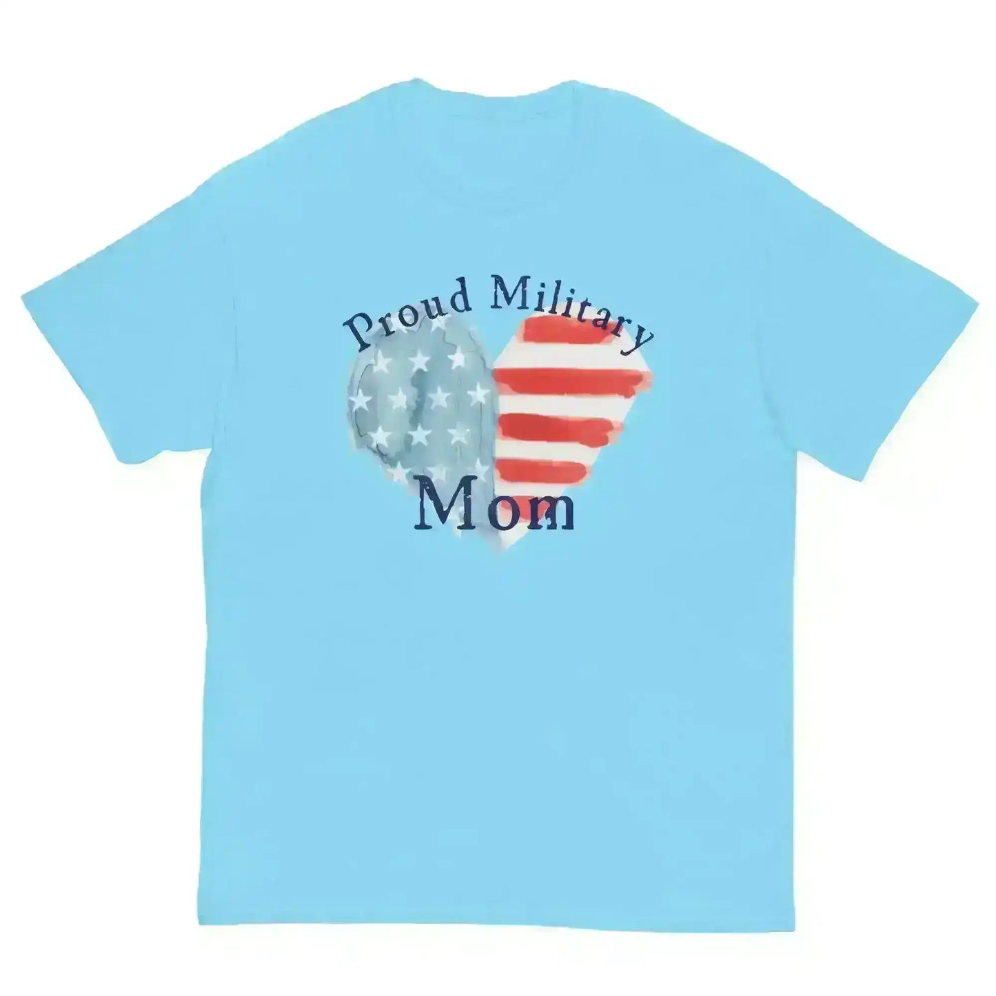 Proud Military Mom Patriotic Heart Unisex Graphic Tee - Cady Creations