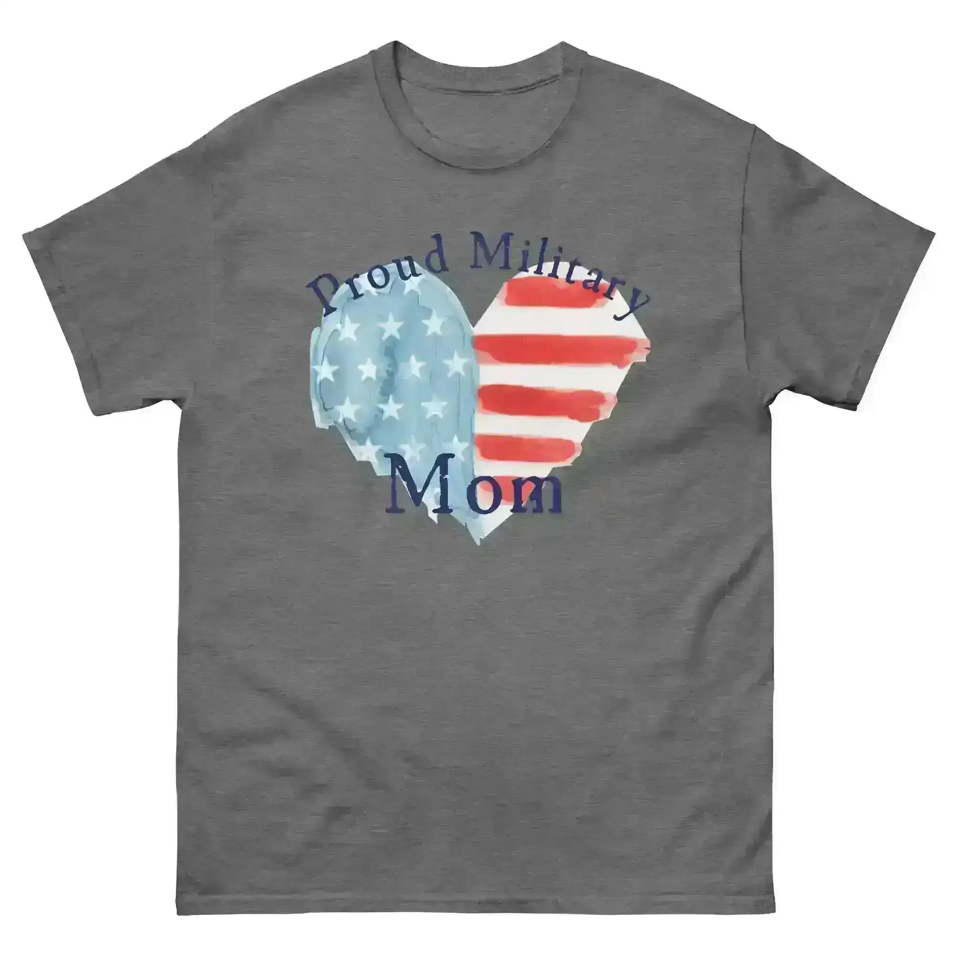 Proud Military Mom Patriotic Heart Unisex Graphic Tee - Cady Creations