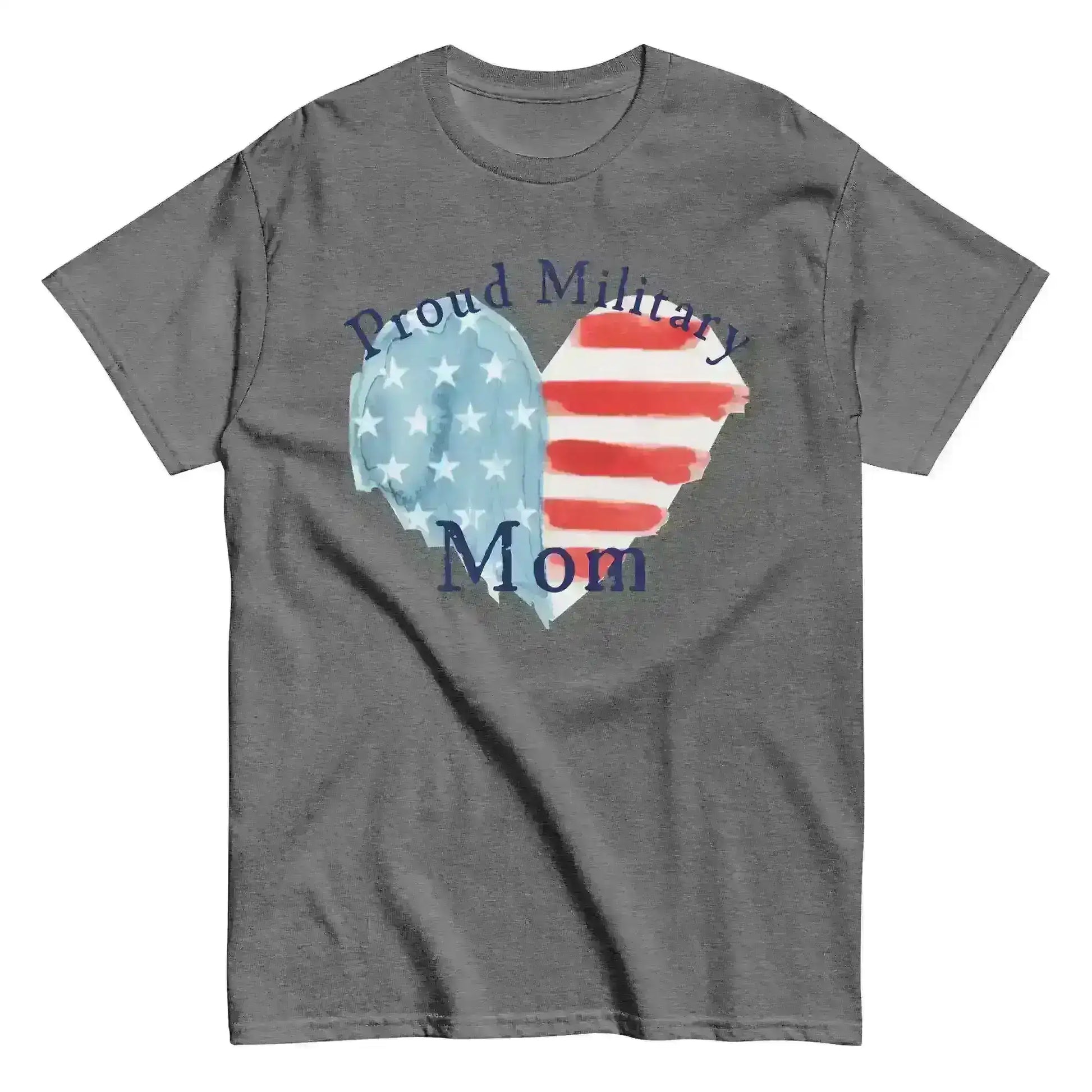 Proud Military Mom Patriotic Heart Unisex Graphic Tee - Cady Creations