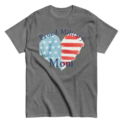 Proud Military Mom Patriotic Heart Unisex Graphic Tee - Cady Creations