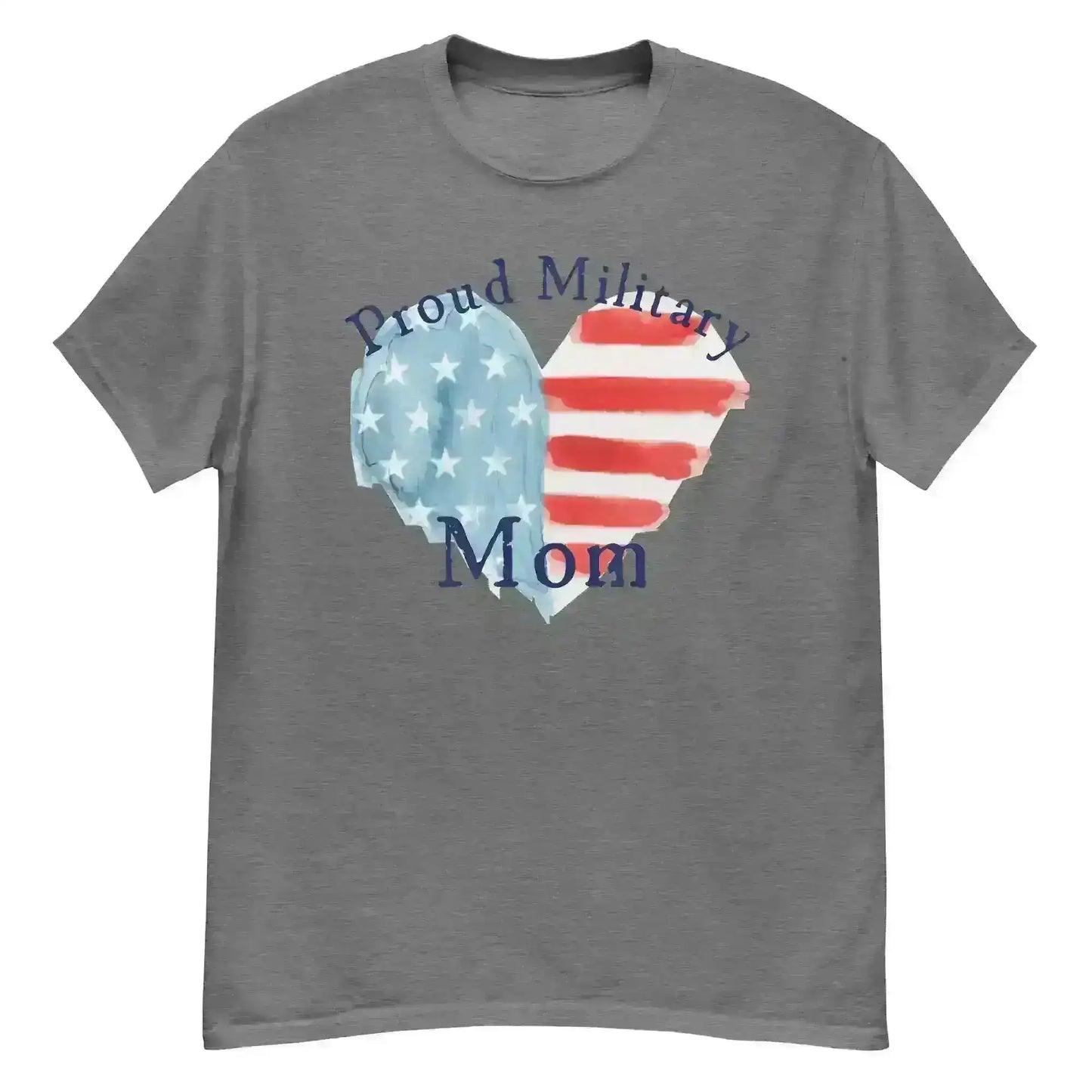 Proud Military Mom Patriotic Heart Unisex Graphic Tee - Cady Creations