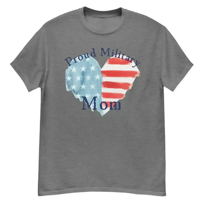 Proud Military Mom Patriotic Heart Unisex Graphic Tee - Cady Creations