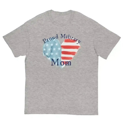 Proud Military Mom Patriotic Heart Unisex Graphic Tee - Cady Creations