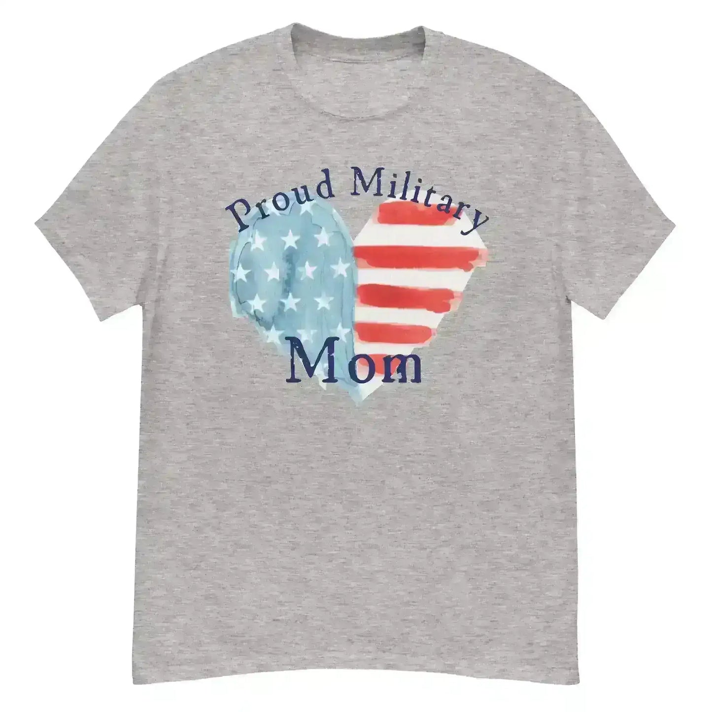Proud Military Mom Patriotic Heart Unisex Graphic Tee - Cady Creations