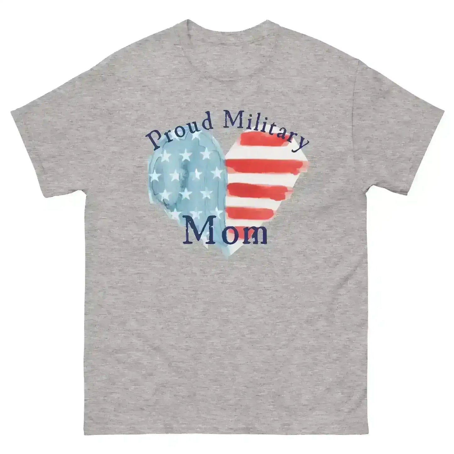 Proud Military Mom Patriotic Heart Unisex Graphic Tee - Cady Creations
