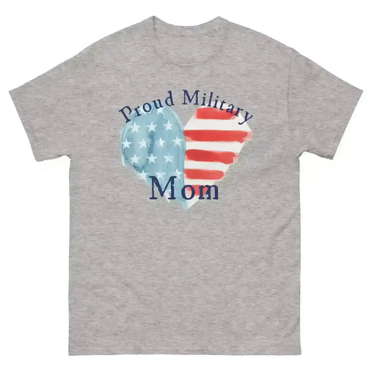 Proud Military Mom Patriotic Heart Unisex Graphic Tee - Cady Creations