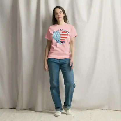 Proud Military Mom Patriotic Heart - Unisex Tee - Cady Creations