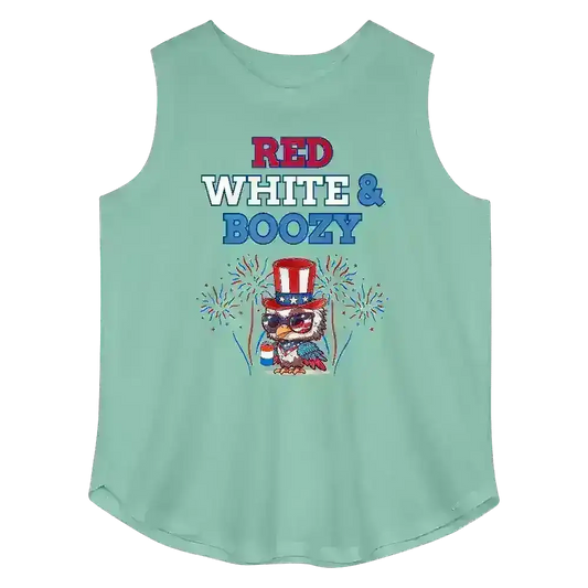 Red White & Boozy - Curvy Tank - Cady Creations
