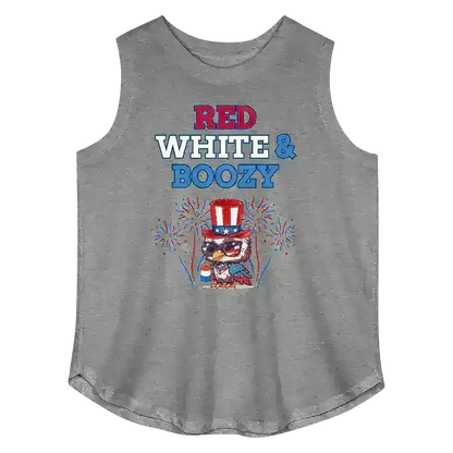 Red White & Boozy - Curvy Tank - Cady Creations