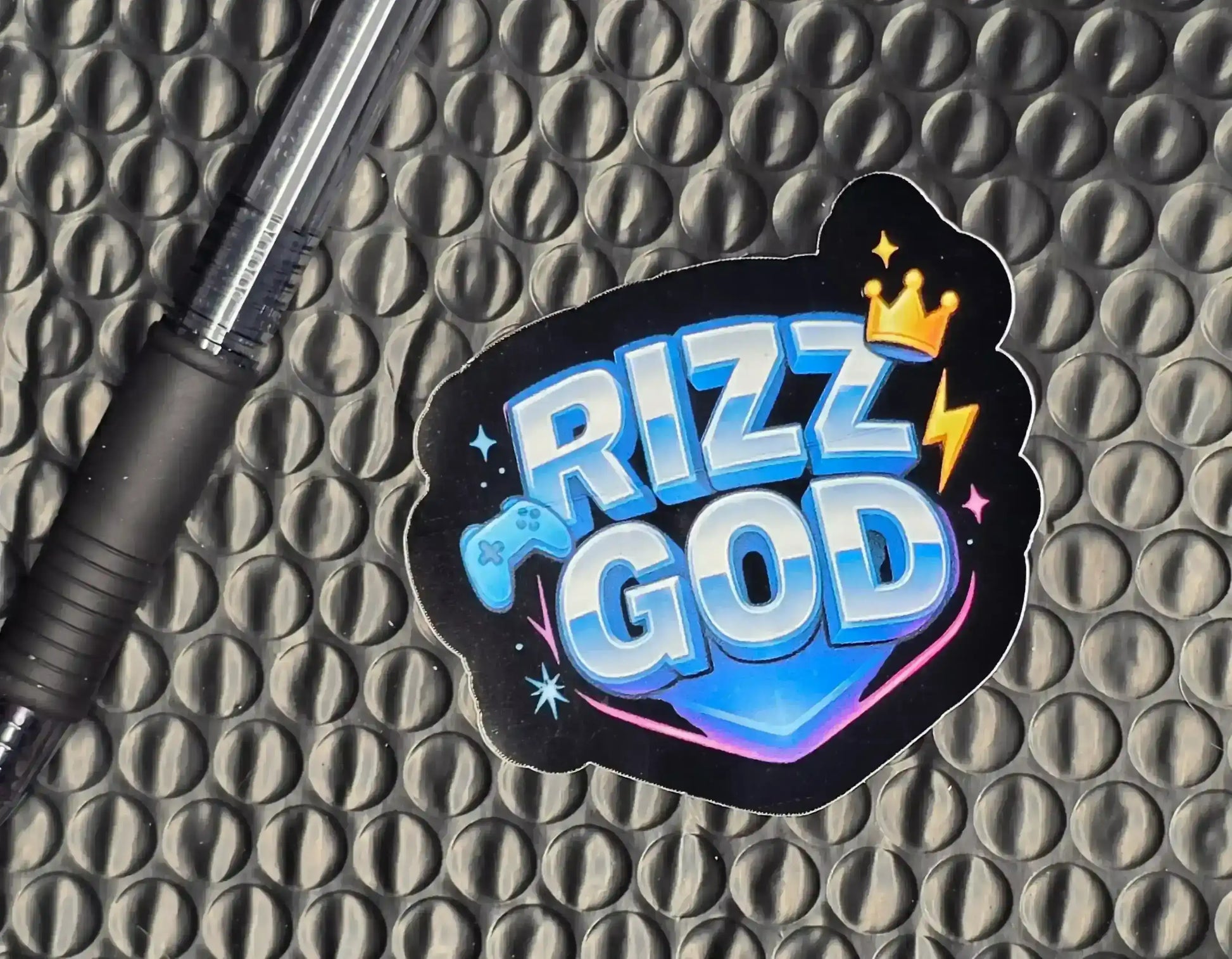Rizz God Sticker | Funny Gamer Meme Vinyl Sticker - Cady Creations