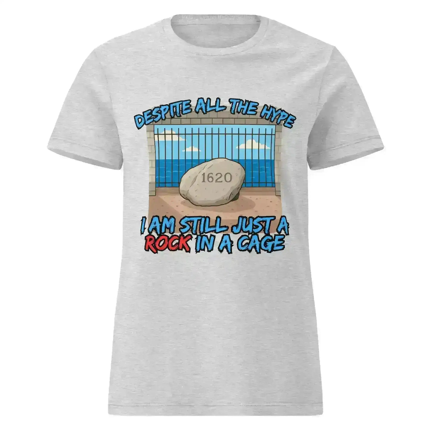 Rock In A Cage Plymouth Rock - Fitted Tee - Cady Creations