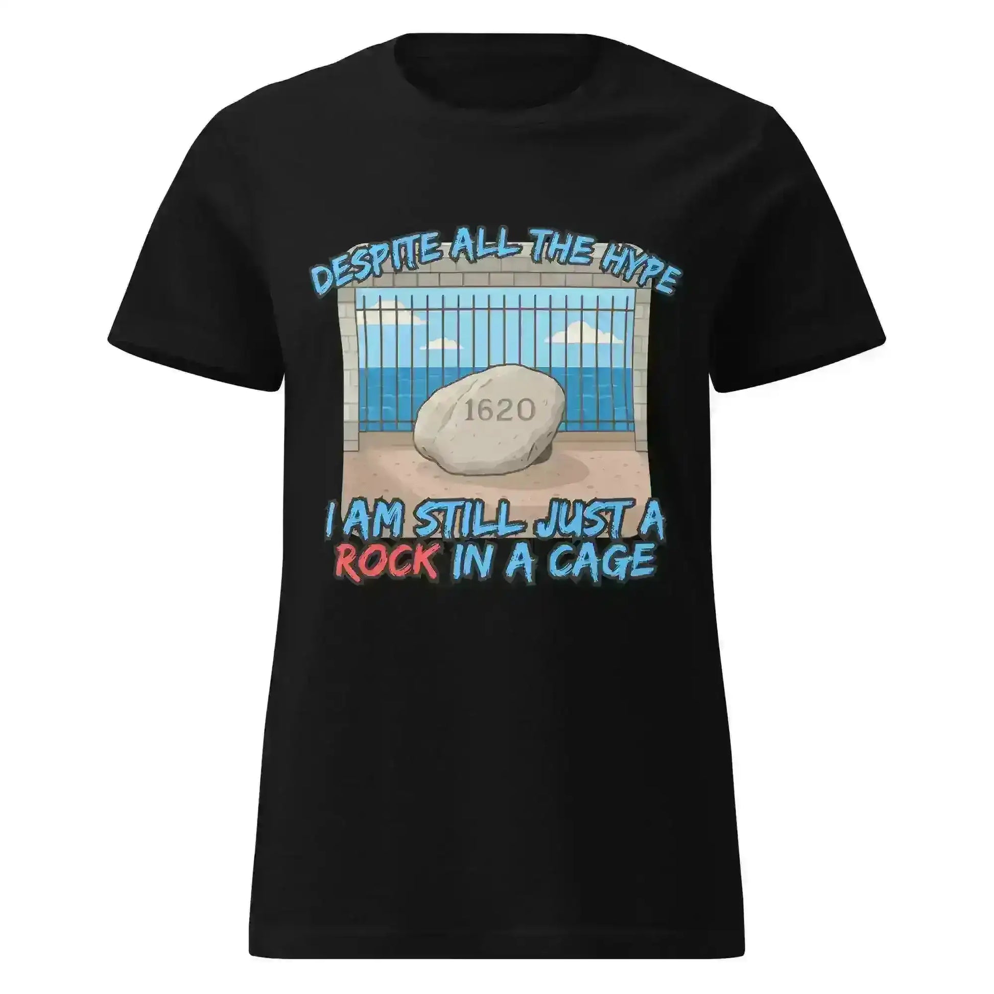 Rock In A Cage Plymouth Rock - Fitted Tee - Cady Creations