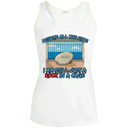 Rock In A Cage Plymouth Rock - Racerback Tank - Cady Creations