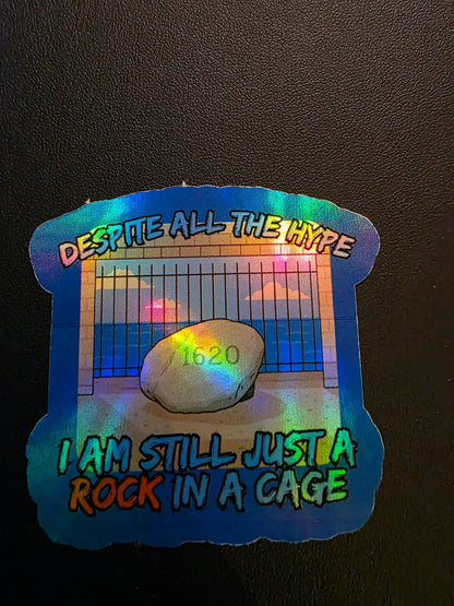 Rock in a Cage Plymouth Rock - Premium Vinyl Sticker - Cady Creations
