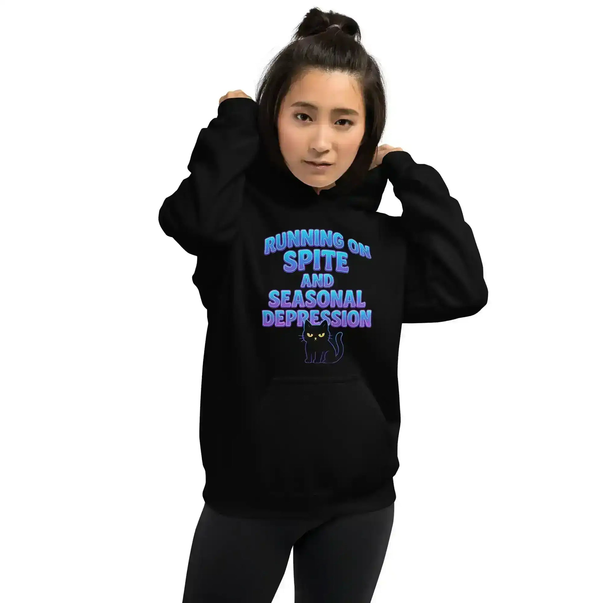 Running On Spite And Seasonal Depression Pullover Hoodie - Cady Creations