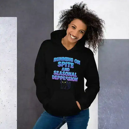 Running On Spite And Seasonal Depression Pullover Hoodie - Cady Creations