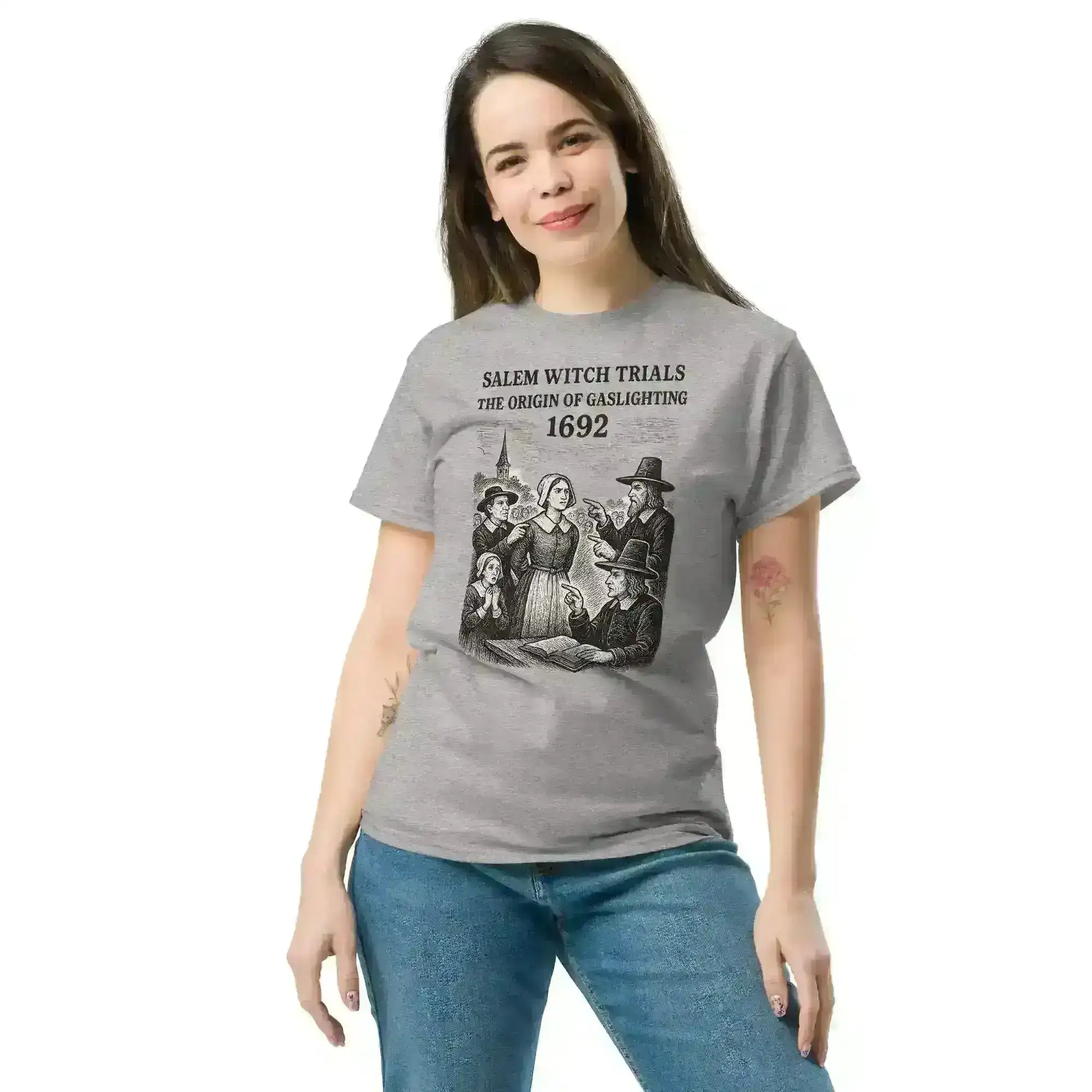Salem Witch Trials Origin of Gaslighting 1692 - Unisex Tee - Cady Creations
