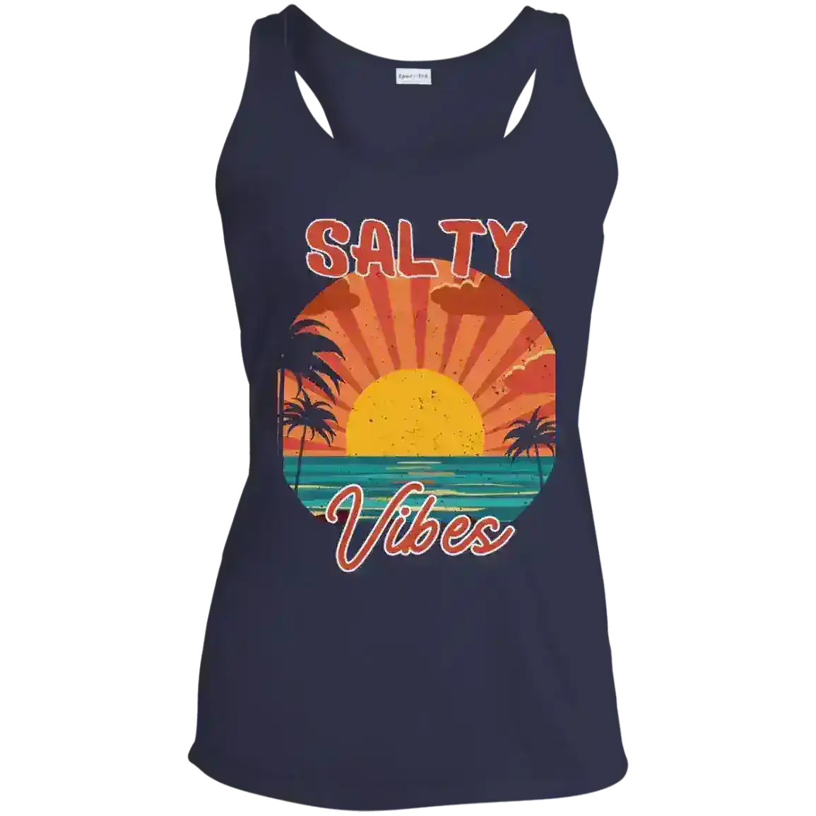 Salty Vibes Retro Sunset Beach Summer Vibes Racerback Tank - Cady Creations