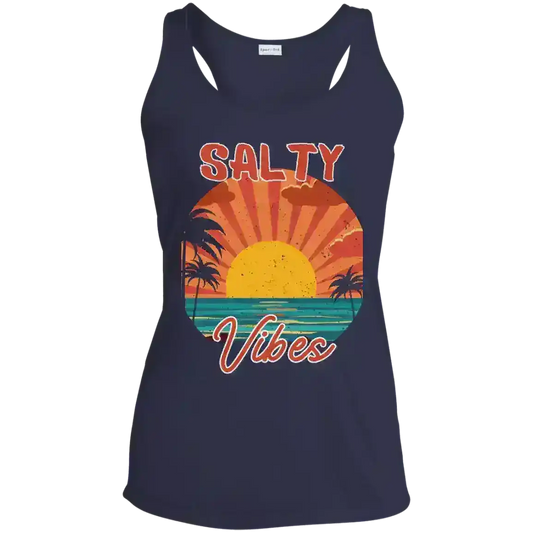 Salty Vibes Retro Sunset Beach Summer Vibes Racerback Tank - Cady Creations