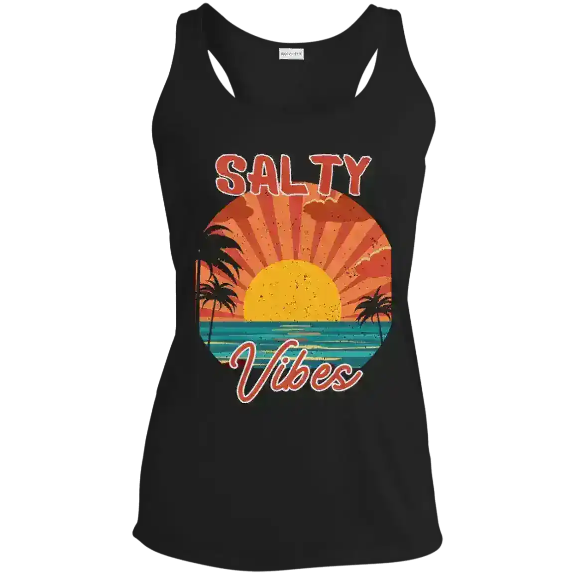 Salty Vibes Retro Sunset Beach Summer Vibes Racerback Tank - Cady Creations