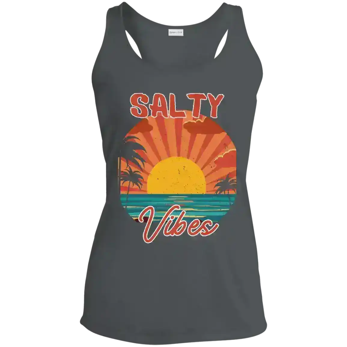 Salty Vibes Retro Sunset Beach Summer Vibes Racerback Tank - Cady Creations