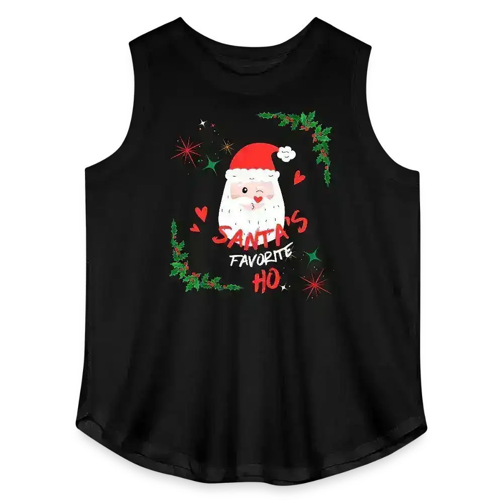 Santa's Favorite Ho  Curvy Relaxed Tank Top - black