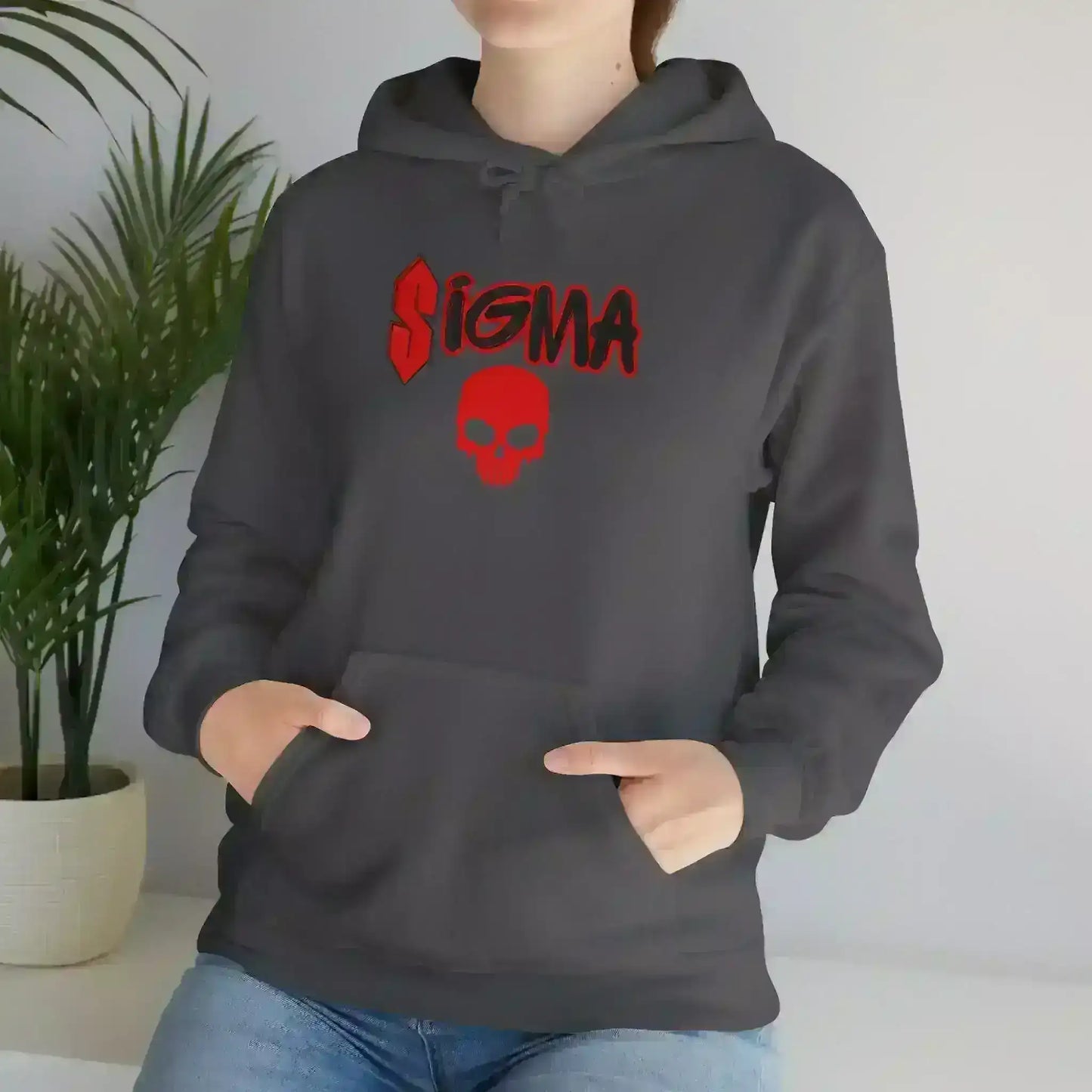 Sigma Skull Pullover Hoodie - Gen Z Sigma Energy - Cady Creations