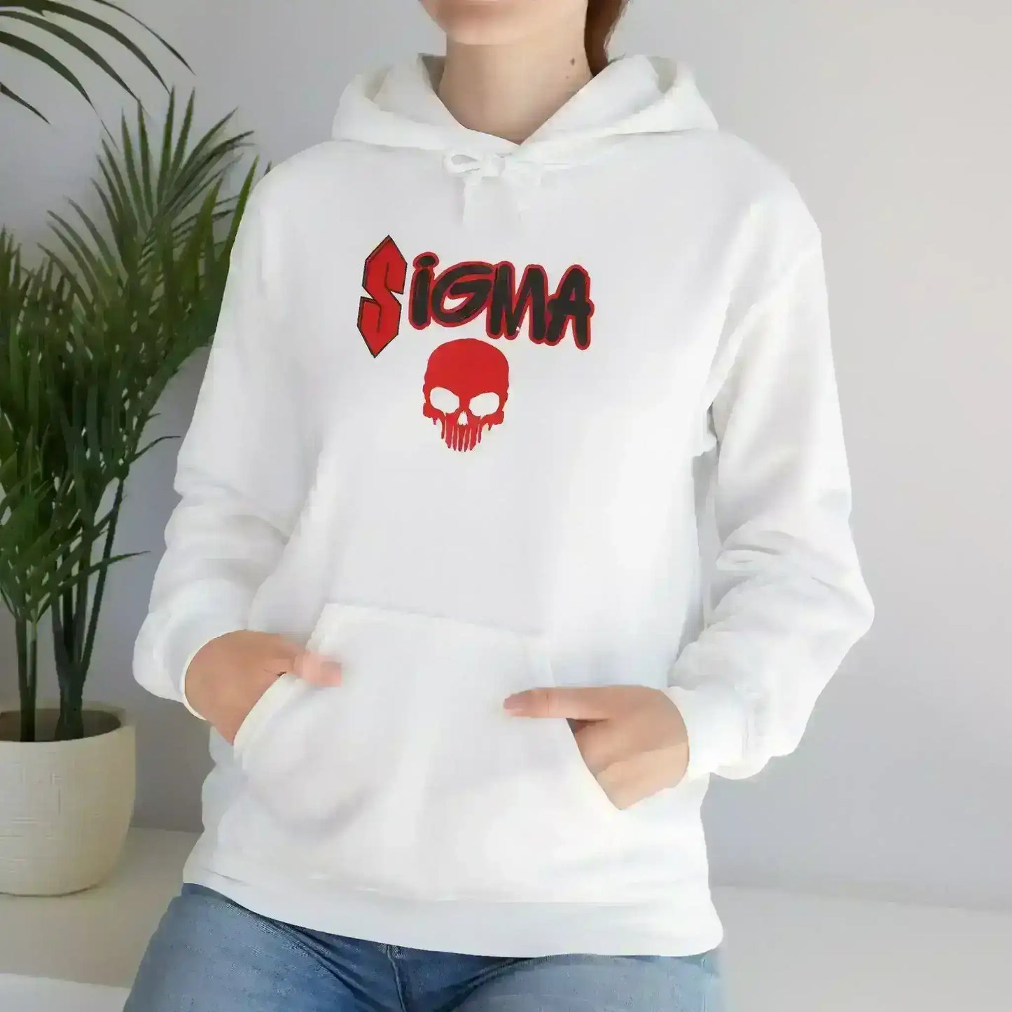 Sigma Skull Pullover Hoodie - Gen Z Sigma Energy - Cady Creations