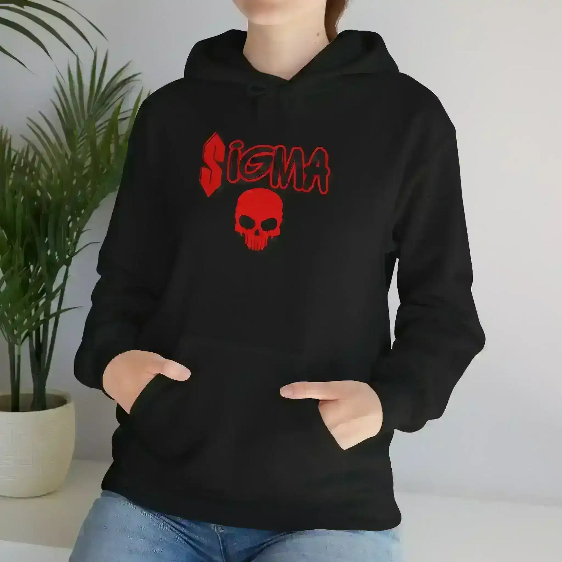 Sigma Skull Pullover Hoodie - Gen Z Sigma Energy - Cady Creations